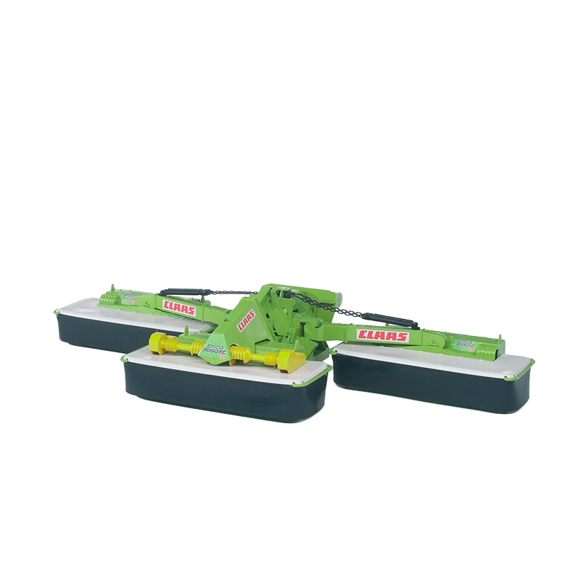 CLAAS DISCO 8550 C Plus 02218 Bruder Segadora agrícola CLAAS DISCO 8550 C Plus 02218 de Bruder con unidades laterales plegables y segadora frontal regulable.