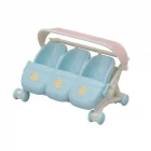 Carrito de Trillizos Sylvanian Families accesorio de paseo para crear historias familiares con trillizos y juego simbólico