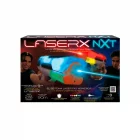 Caja del juego Laser XNT Pack Doble con dos jugadores apuntando sus blásteres en la ilustración.
