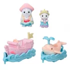 Puffy y Cara Surcan las Olas Sylvanian Families set de juego con temática marina para crear historias familiares y aventuras