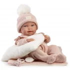 Muñeca Recién Nacida Pipa Colcha de Antonio Juan con cojín, de 42 cm, con cuerpo de vinilo sexuado, tacto especial y colcha.