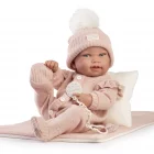 Posturita de la Muñeca Recién Nacida Pipa Colcha de Antonio Juan, de 42 cm, con cuerpo de vinilo sexuado, tacto especial y colcha.