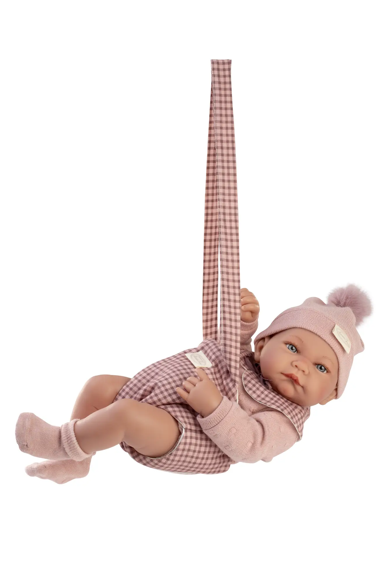 Muñeca Recién Nacida Nica en el Portabebé de Antonio Juan, de 42 cm, con cuerpo de vinilo sexuado y tacto especial.