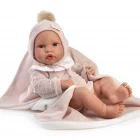 Muñeca Recién Nacida Erika Toquilla Rosa de Antonio Juan, de 42 cm, con cuerpo de vinilo sexuado y tacto especial.