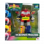 Presentación de la Figura electrónica Power Rangers Ultimate Megazord de Bizak con espada, brazos articulados, ojos luminosos y sonidos.